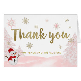 小さなスノーフレークのピンクの赤ちゃんシャワーありがとう