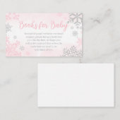 小さなスノーフレークのピンクの赤ちゃんシャワーのベビー エンクロージャーカード (正面/裏面)
