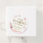 小さなスノーフレークのピンクの赤ちゃんシャワーメッセージカード フェイバータグ (インサイチュ)