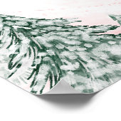 小さなスノーフレークのピンクの赤ちゃんシャワー歓迎サイン ポスター (角)