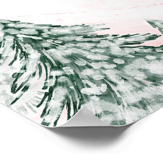 小さなスノーフレークのピンクの赤ちゃんシャワー歓迎サイン ポスター (角)