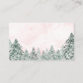 小さなスノーフレークのピンクの赤ちゃんシャワー エンクロージャーカード (裏面)