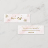 小さなスノーフレークのピンクの赤ちゃんシャワー スキニー名刺 (正面/裏面)