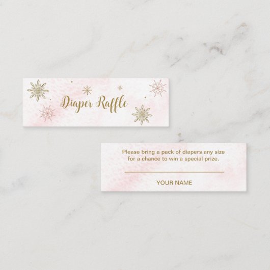 小さなスノーフレークのピンクの赤ちゃんシャワー スキニー名刺 (正面/裏面)