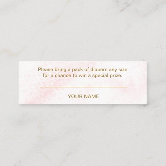 小さなスノーフレークのピンクの赤ちゃんシャワー スキニー名刺 (裏面)