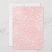 小さなスノーフレークのピンクの赤ちゃんシャワー 招待状 (裏面)