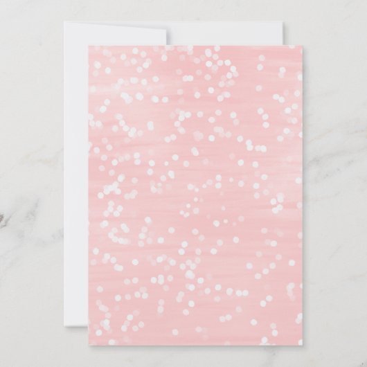 小さなスノーフレークのピンクの赤ちゃんシャワー 招待状 (裏面)