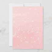 小さなスノーフレークのピンクの赤ちゃんシャワー 招待状 (裏面)
