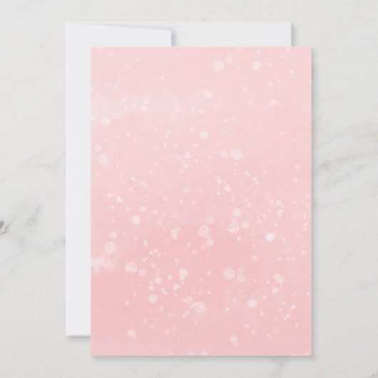 小さなスノーフレークのピンクの赤ちゃんシャワー 招待状 (裏面)