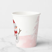 小さなスノーフレークのピンクの赤ちゃんシャワー 紙コップ (裏面)