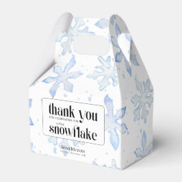 小さなスノーフレークのブルーウィンティ赤ちゃんシャワー フェイバーボックス