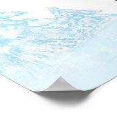 小さなスノーフレークのブルーベビーシャワー歓迎サイン ポスター (角)