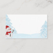 小さなスノーフレークのブルーベビーシャワー エンクロージャーカード (裏面)