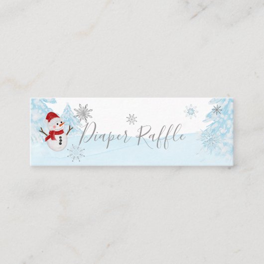 小さなスノーフレークのブルーベビーシャワー スキニー名刺 (正面)