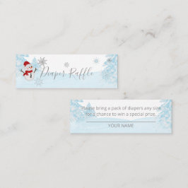 小さなスノーフレークのブルーベビーシャワー スキニー名刺