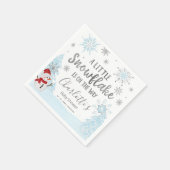 小さなスノーフレークのブルーベビーシャワー スタンダードカクテルナプキン (角)