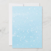 小さなスノーフレークのブルーベビーシャワー 招待状 (裏面)