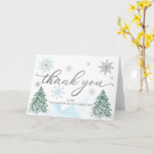小さなスノーフレークのベビーシャワーサンキューカード カード (黄色い花)