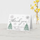 小さなスノーフレークのベビーシャワーサンキューカード カード (黄色い花)