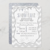 小さなスノーフレークのベビーシャワー招待状 招待状 (正面/裏面)