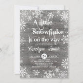 小さなスノーフレークのベビーシャワー招待状 招待状 (正面)