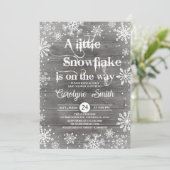 小さなスノーフレークのベビーシャワー招待状 招待状 (スタンド正面)