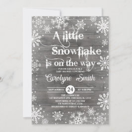 小さなスノーフレークのベビーシャワー招待状 招待状
