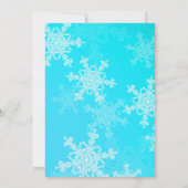 小さなスノーフレークのミニマルなライトブルー 招待状 (裏面)