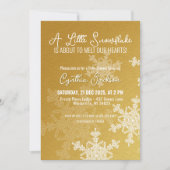 小さなスノーフレークのミニマルな黄金のパターン 招待状 (正面)