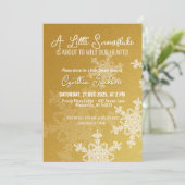 小さなスノーフレークのミニマルな黄金のパターン 招待状 (スタンド正面)