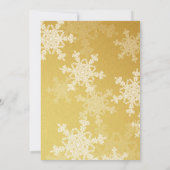 小さなスノーフレークのミニマルな黄金のパターン 招待状 (裏面)