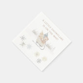 小さなスノーフレークの中性の赤ちゃんシャワー スタンダードカクテルナプキン (角)