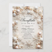 小さなスノーフレークの中性の赤ちゃんシャワー 招待状 (正面)