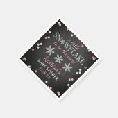 小さなスノーフレークの女の子の冬の赤ちゃんシャワー スタンダードカクテルナプキン (角)