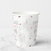 小さなスノーフレークの女の子の冬の赤ちゃんシャワー 紙コップ (右)