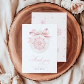 小さなスノーフレークの女の子の赤ちゃんシャワーサンキューカード サンキューカード