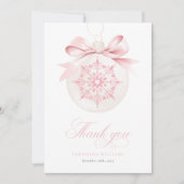 小さなスノーフレークの女の子の赤ちゃんシャワーサンキューカード サンキューカード (正面)