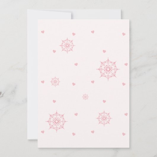 小さなスノーフレークの女の子の赤ちゃんシャワーサンキューカード サンキューカード (裏面)