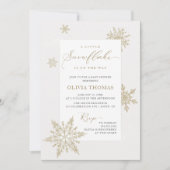 小さなスノーフレークの柔らかい中性の赤ちゃんシャワー 招待状 (正面)