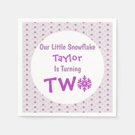 小さなスノーフレークの第2の誕生日 スタンダードカクテルナプキン