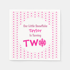 小さなスノーフレークの第2の誕生日 スタンダードカクテルナプキン