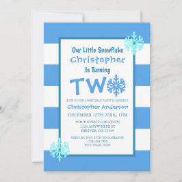 小さなスノーフレークの第2の誕生日 招待状