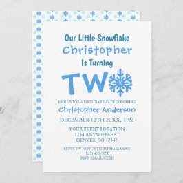 小さなスノーフレークの第2の誕生日 招待状