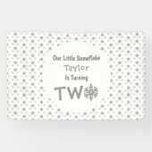 小さなスノーフレークの第2の誕生日 横断幕 (横)