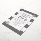 小さなスノーフレークの第2の誕生日 箔招待状 (回転した状態)