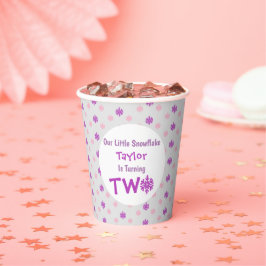 小さなスノーフレークの第2の誕生日 紙コップ