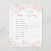 小さなスノーフレークの赤ちゃんシャワーがベビーを願う アドバイスカード (正面/裏面)