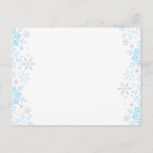 小さなスノーフレークの赤ちゃんシャワーがベビーを願う アドバイスカード (裏面)