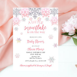 小さなスノーフレークの赤ちゃんシャワーの招待 招待状