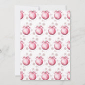 小さなスノーフレークの赤ちゃんシャワーをピンク色にする 招待状 (裏面)